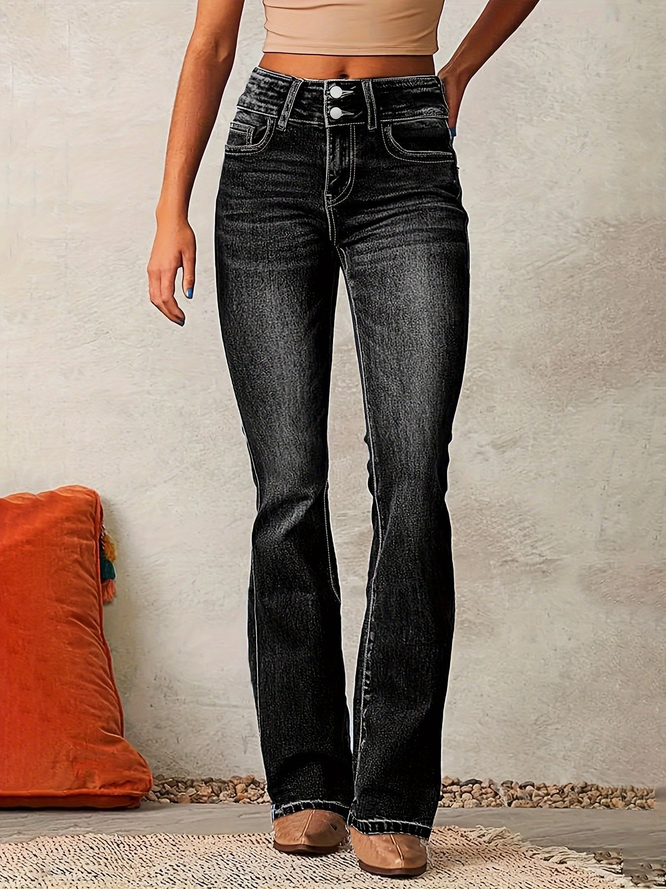 Iselin | Høytaljede flared jeans