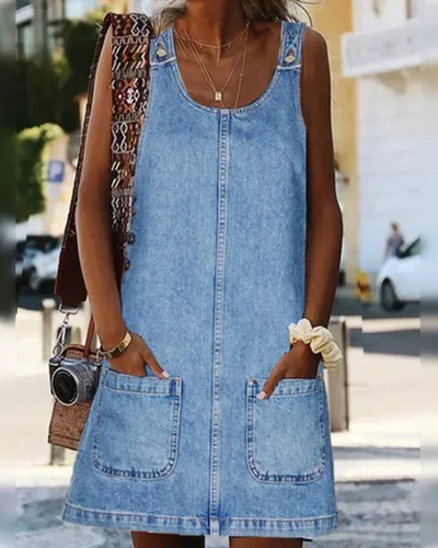 Sigrid Denimkjole™ | Sommerkjole med Flatterende Snitt