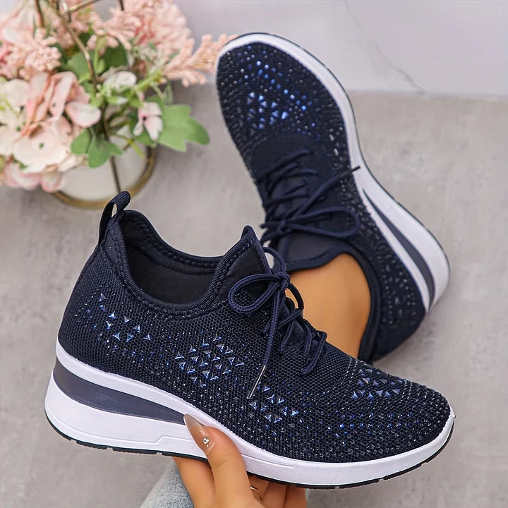 Freya – Ortopediske joggesko med glitrende rhinestones
