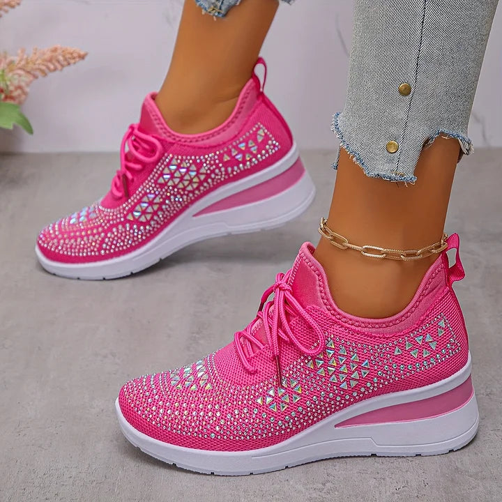 Freya – Ortopediske joggesko med glitrende rhinestones