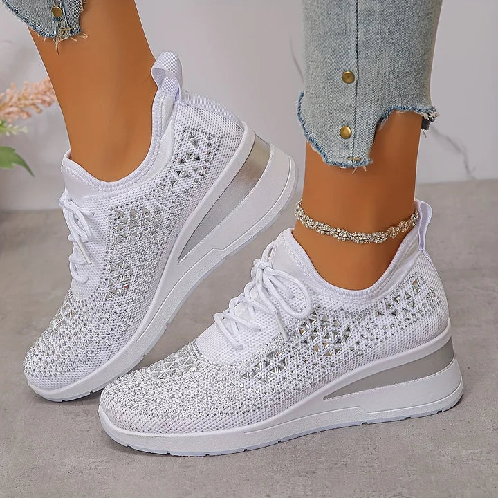 Freya – Ortopediske joggesko med glitrende rhinestones