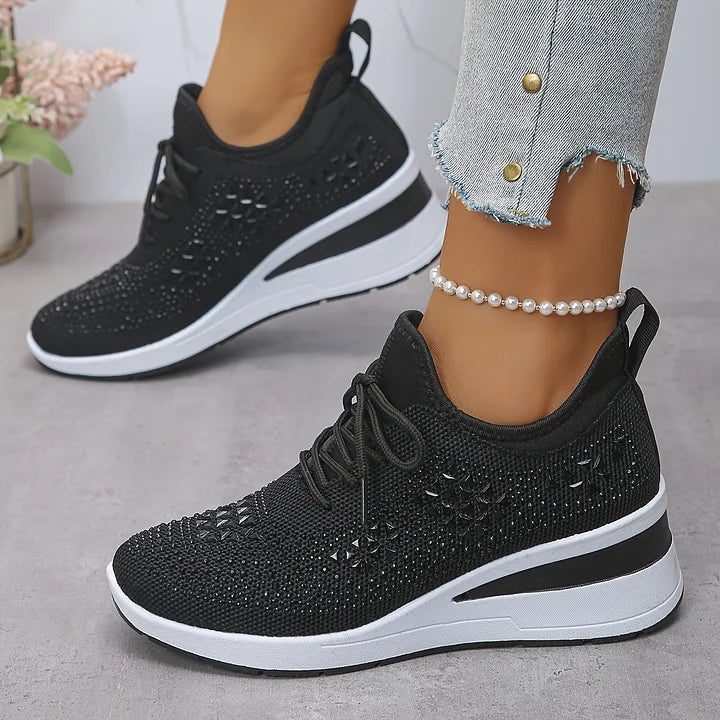 Freya – Ortopediske joggesko med glitrende rhinestones