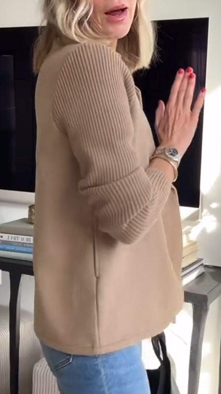 Lise | Elegant Blazer med Strikkede Ermer