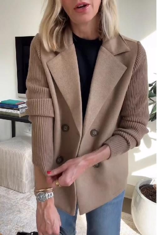 Lise | Elegant Blazer med Strikkede Ermer