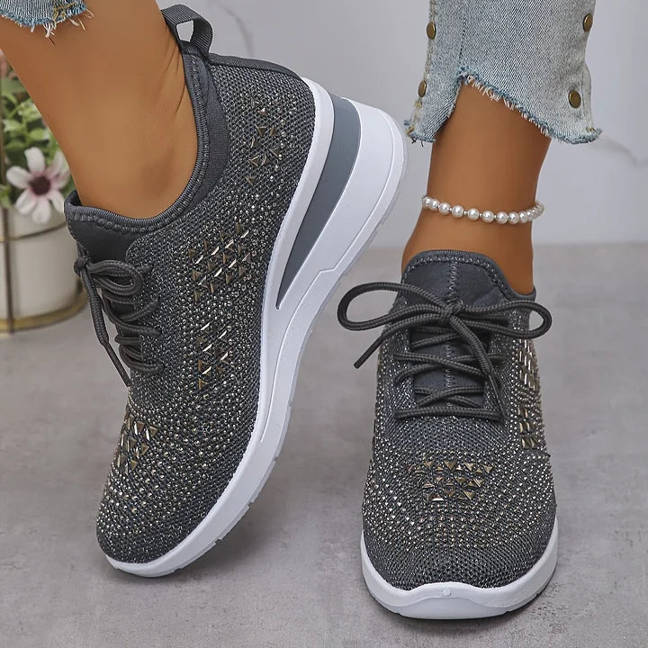 Freya – Ortopediske joggesko med glitrende rhinestones