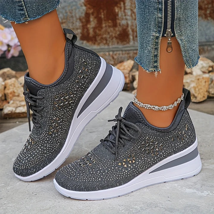 Freya – Ortopediske joggesko med glitrende rhinestones