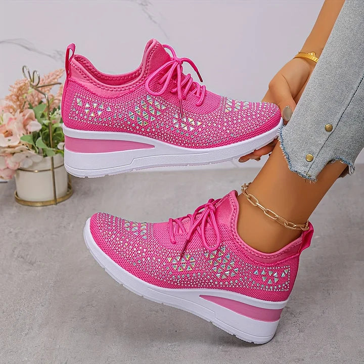Freya – Ortopediske joggesko med glitrende rhinestones