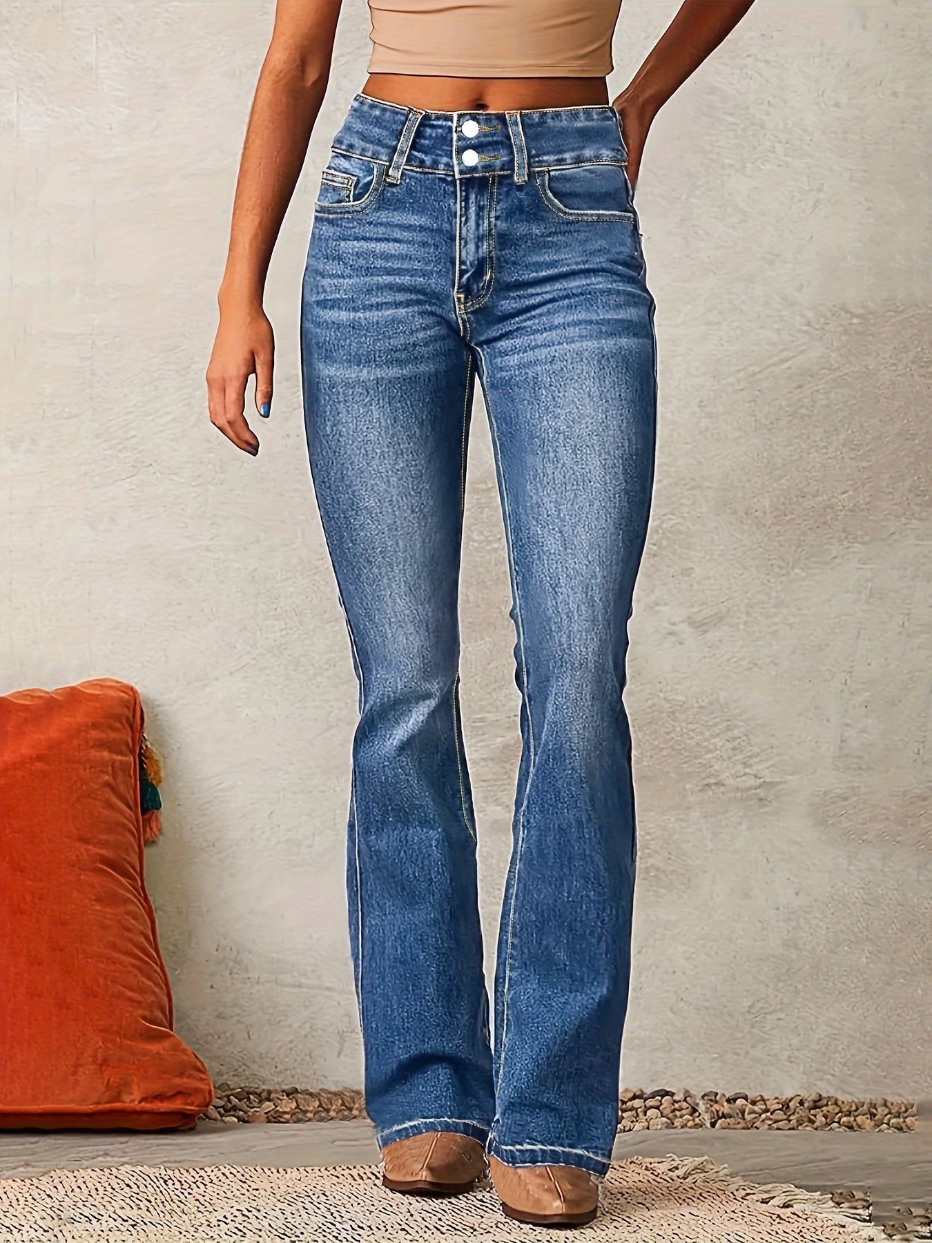 Iselin | Høytaljede flared jeans