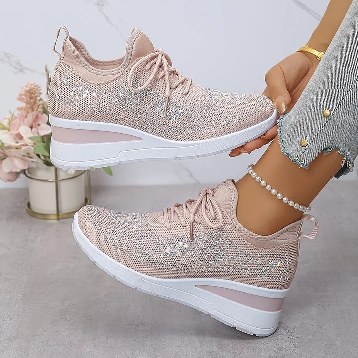 Freya – Ortopediske joggesko med glitrende rhinestones